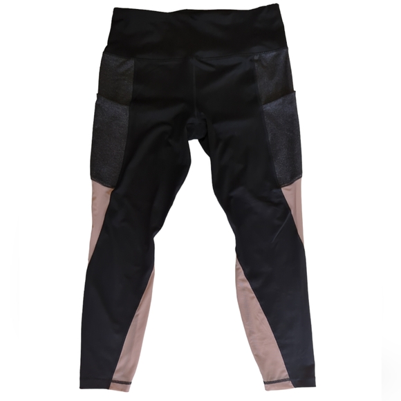 Active Life Pants - Active Life Workout Mesh Athletic Capri Leggings XL Black Charcoal